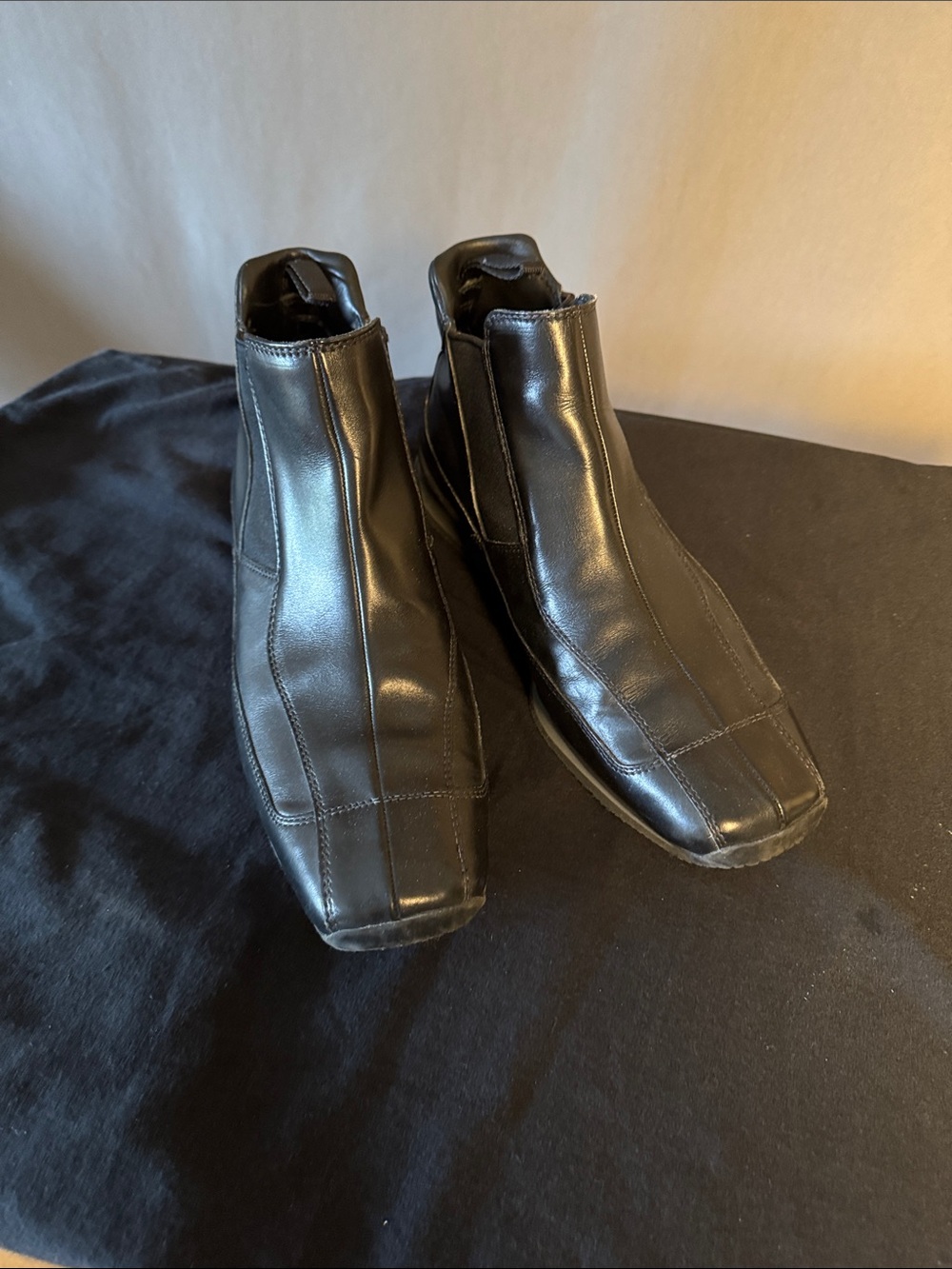 Prada Black Leather Chukka Boots